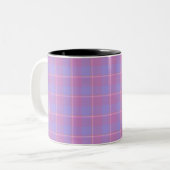 Viola and Dull Lavender Plaid Purple Pink Tweekleurige Koffiemok (Voorkant links)