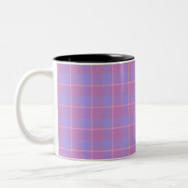 Viola and Dull Lavender Plaid Purple Pink Tweekleurige Koffiemok