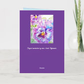Viola Aquarel Bloem Bloemen Congratulatiekaart Kaart (Achterkant)