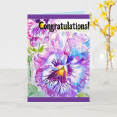 Viola Aquarel Bloem Bloemen Congratulatiekaart Kaart (Gele Bloem)