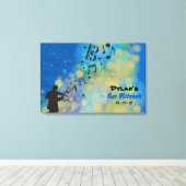 Viola Bar Mitzvah Sign In Memory Board Canvas Afdruk (Insitu (Houten vloer))