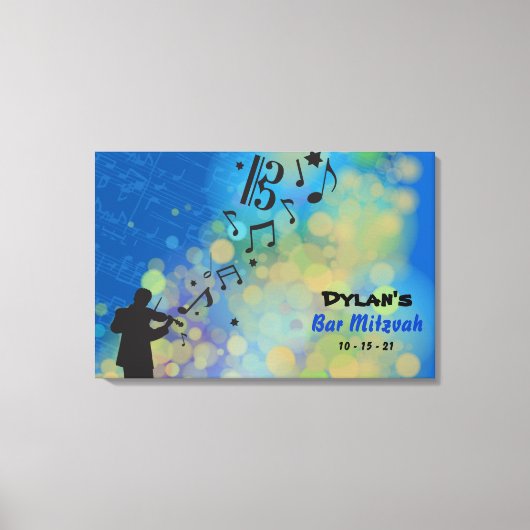 Viola Bar Mitzvah Sign In Memory Board Canvas Afdruk (Voorkant)