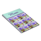 Viola Bloem Aqua Streep bloemig Moederdag Notitieboek (Rechterzijde)