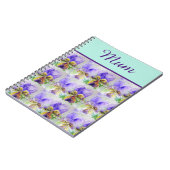Viola Bloem Aqua Streep bloemig Moederdag Notitieboek (Linkerzijde)