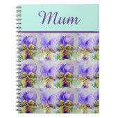 Viola Bloem Aqua Streep bloemige Mum Moederdag Notitieboek (Voorkant)