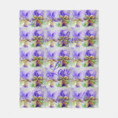  Viola Bloem Bloemen Paarse Patroon Liefde Fleece Deken (Voorkant)