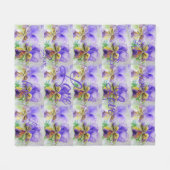  Viola Bloem Bloemen Paarse Patroon Liefde Fleece Deken (Voorkant (Horizontaal))