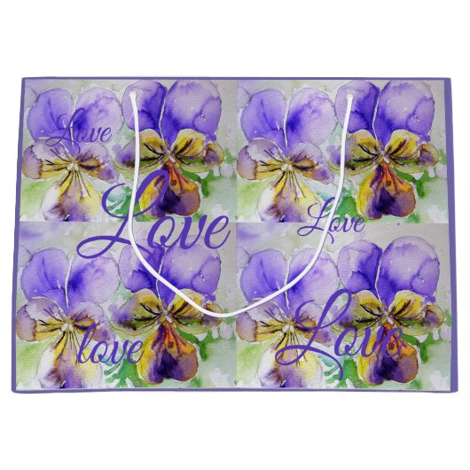  Viola Bloem Bloemen Paarse Patroon Liefde Groot Cadeauzakje (Voorkant)