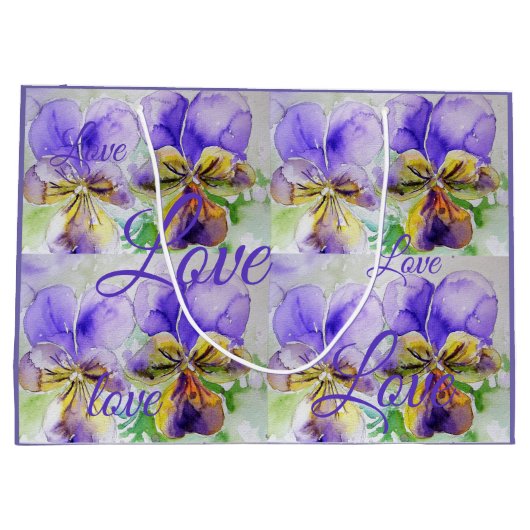  Viola Bloem Bloemen Paarse Patroon Liefde Groot Cadeauzakje (Achterkant)