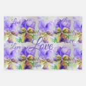  Viola Bloem Bloemen Paarse Patroon Liefde Inpakpapier Vel (Voorkant)