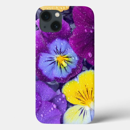 Viola bloemen drijvend in vogelbad met dauw 2 Case-Mate iPhone case (Achterkant)