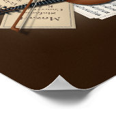 Viola & Bow met Boeken en Blad Muziek Poster (Hoek)