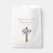 Viola Cross Funeraal Favor Zak Bedankzakje (Voorkant)