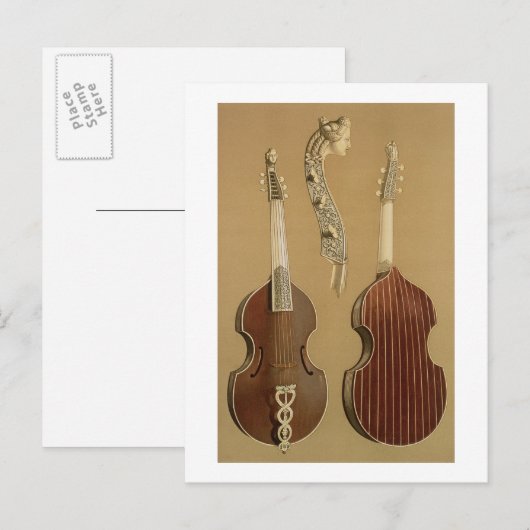 Viola da Gamba, of bass viol, door Joachim Tielke  Briefkaart (Voorkant / Achterkant)