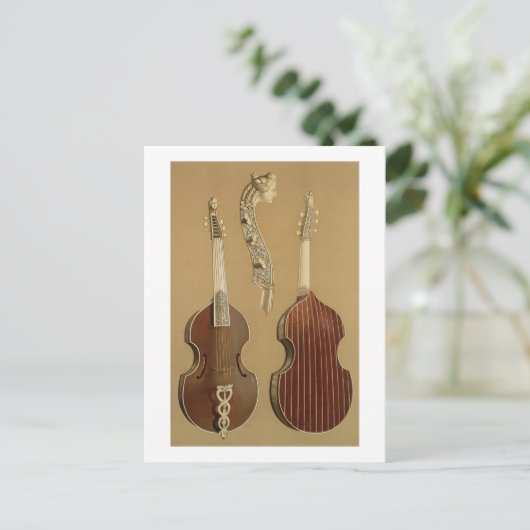 Viola da Gamba, of bass viol, door Joachim Tielke  Briefkaart (Staand voorkant)