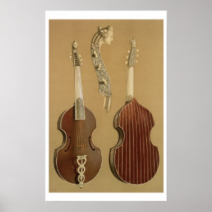 Viola da Gamba, of bass viol, door Joachim Tielke  Poster