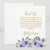 Viola Dankkaart Funeral Bedankkaart (Voorkant / Achterkant)