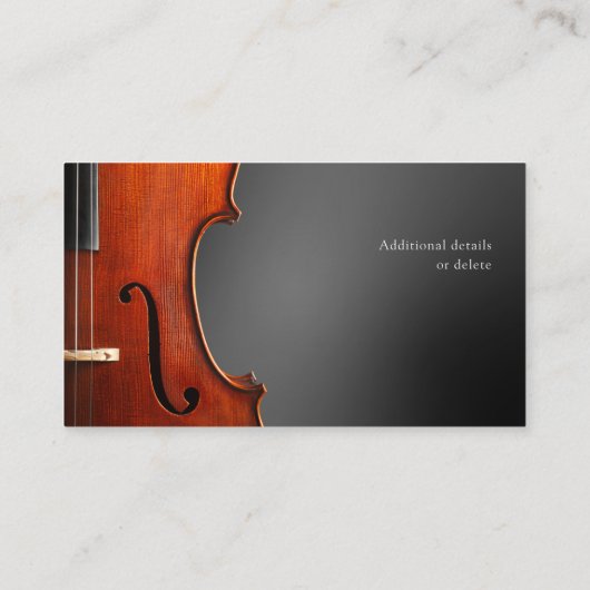 Viola Docent Professionele Muzikant Grijs Visitekaartje (Achterkant)