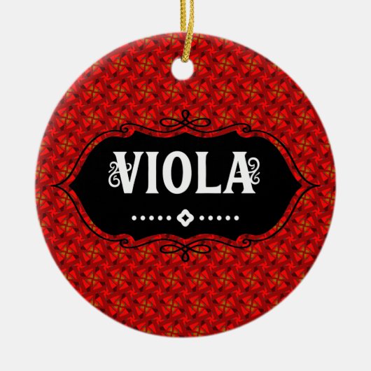 Viola Embleem Keramisch Ornament (Voorkant)