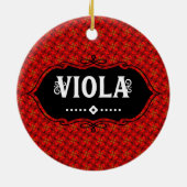 Viola Embleem Keramisch Ornament (Achterkant)