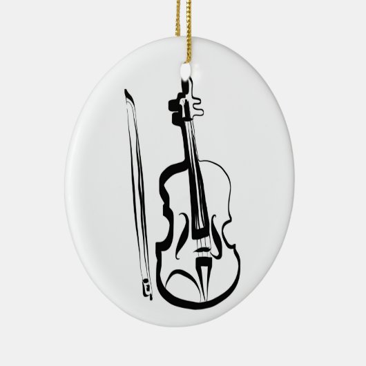 Viola en Bow van Leslie Harlow Keramisch Ornament (Rechts)