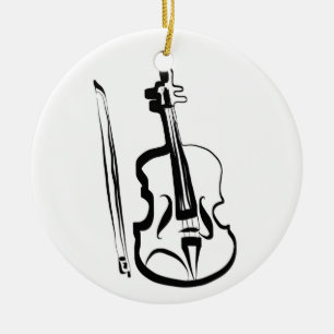 Viola en Bow van Leslie Harlow Keramisch Ornament
