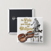Viola en Mozart Vierkante Button 5,1 Cm (Voorkant /achterkant)