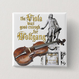 Viola en Mozart Vierkante Button 5,1 Cm