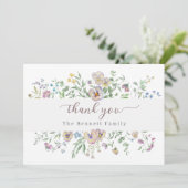 Viola & Eucalypt Floral Thank you Card Kaart (Staand voorkant)