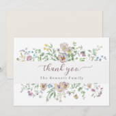 Viola & Eucalypt Floral Thank you Card Kaart (Voorkant / Achterkant)