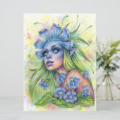Viola Fantasy Flower Fae Enchantress Art Kaart (Staand voorkant)