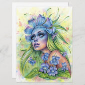 Viola Fantasy Flower Fae Enchantress Art Kaart (Voorkant / Achterkant)