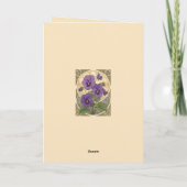 Viola February Birthday Flowers Art Nouveau Style Kaart (Achterkant)