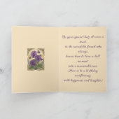 Viola February Birthday Flowers Art Nouveau Style Kaart (Binnen)