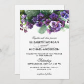 Viola flower bruiloft kaart (Voorkant / Achterkant)