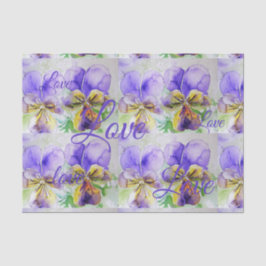  Viola Flower Floral Paars Pattern Love Tissuepapier