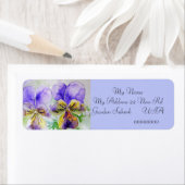 Viola Flower Waterverf Return Address Labels (Insitu)