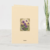 Viola Flowers February Birthday Art Nouveau Style Kaart (Achterkant)