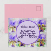 Viola Flowers New Address Briefkaart, we bewegen Briefkaart (Voorkant / Achterkant)
