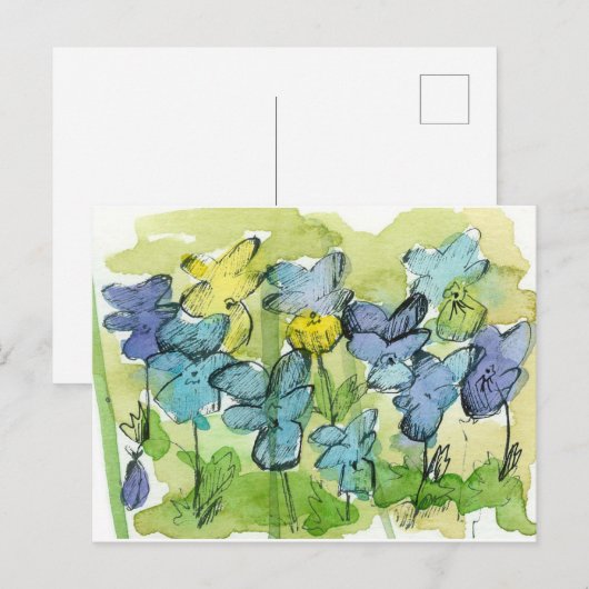 Viola Flowers Spring Garden Johnny springt op Viol Briefkaart (Voorkant / Achterkant)