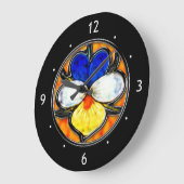 Viola Glas in lood Inset Grote Klok (Hoek)