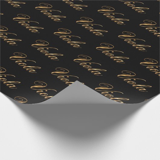 Viola gold Design Lettering Geschenkpapier Cadeaupapier (Hoek)