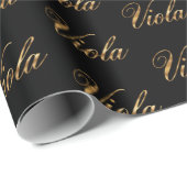 Viola gold Design Lettering Geschenkpapier Cadeaupapier (Rol Hoek)