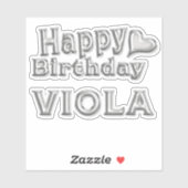 Viola Happy Birthday silver Aufkleber Sticker (Vel)