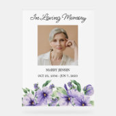 Viola-herdenkingsfoto Funeral Acrylic Bord (Voorkant)