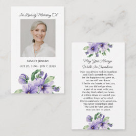 Viola-herdenkingsfoto rouwkaart visitekaartje