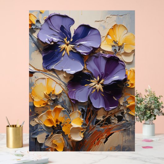 Viola - Impasto Floral Acryl Bord (Huwelijk)