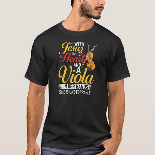 Viola Instrument Music Notes Player Lesson Beginne T-shirt (Voorkant)