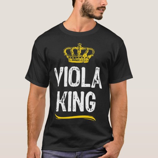 Viola King Mannen Jongens Speler Cool Violist T-shirt (Voorkant)