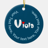 Viola klein hart keramisch ornament (Voorkant)